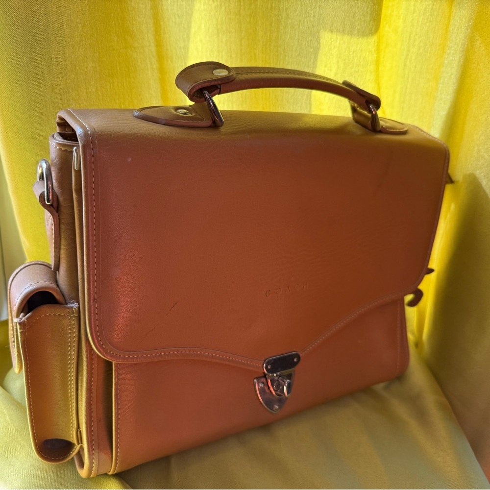 Coach super RARE vintage Camel Brown Leather Briefcase